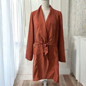 Max Jeans Rust Tencel Drawstring Long Draped Casual Coat‎ Large